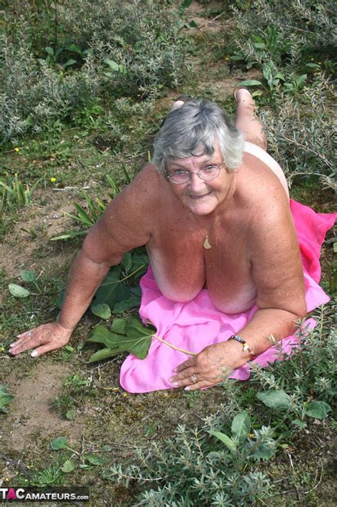 Fat British Woman Grandma Libby Gets Naked On A Towel Upon Scrubby Ground CoedCherry