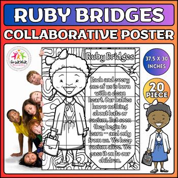 Ruby Bridges Collaborative Coloring Poster For Black Women S History