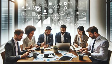 premium photo business team collaborating   modern office environment