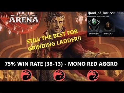 Mono Red Aggro Win Rate Mythic Standard Bo Ranked Mtg