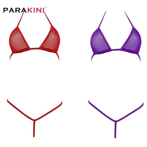 Maillot de bain Parakini Micro Bikini extrême exotique pour femmes Maille transparente