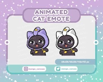 ANIMATED Wiggle Emote Cute Cat Girl Black Hair Cute Chick Normal Ver