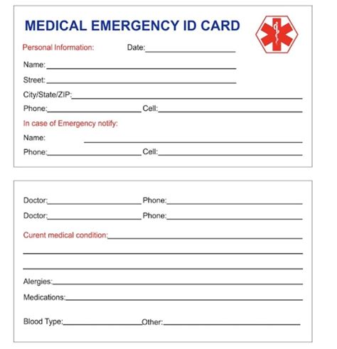 Pin By Visualsecrets On Diys Medical Emergency Card Emergency