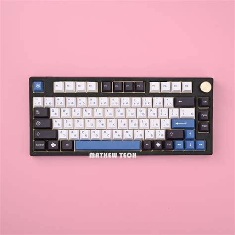 MATHEW TECH MK80 ARCTIC Mechanical Keyboard Cyrillic Hot Swappable Three Mode Wireless 75 Layout