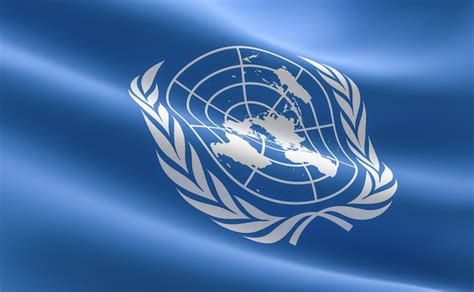 Flag of the united nations. illustration of the un flag waving ...