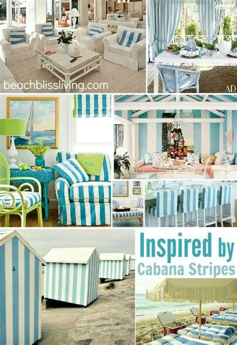 Create a Beach Vacation Feeling in your Home with Blue Cabana Stripes ...