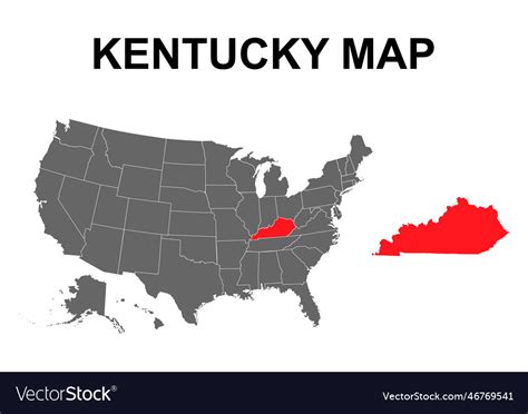 Kentucky map shape united states of america flat Vector Image