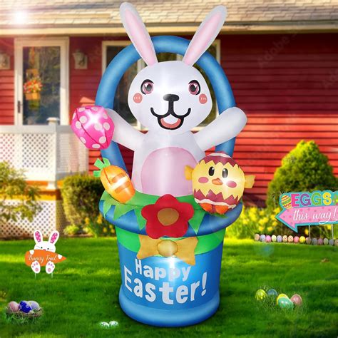 Amazon Inflatable Easter Bunny Outdoor Decorations 6FT Blow Up