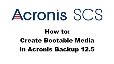 Acronis Backup How To Create Bootable Media Youtube