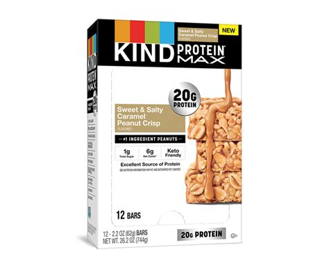 Crispy Sweet And Salty Caramel Peanut Protein Bars Kind Protein® Max