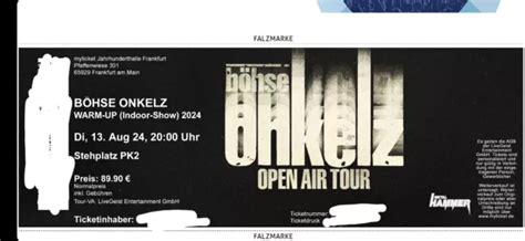 2X BÖHSE ONKELZ Frankfurt Warm Up Show 13 08 2024 EUR 180 00 PicClick DE