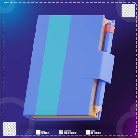 Ilustração 3d Do Caderno 2 Psd Premium