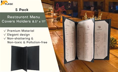 Flkqc Restaurant Menu Covers Holders X Pack Of Synthetic