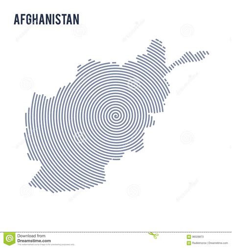 Vector O Mapa Chocado Sumário De Afeganistão As Linhas Espirais
