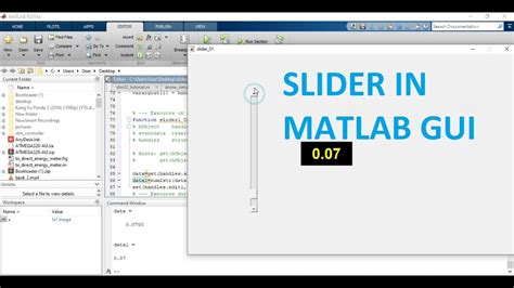 How To Use Slider In Matlab Gui Slider In Matlab Gui Youtube