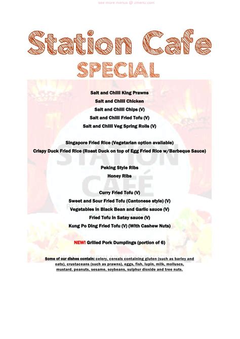 Online Menu of Station Cafe Restaurant, Hemel Hempstead, United Kingdom