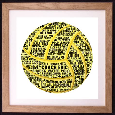 Personalised Water Polo Word Art Gift Etsy