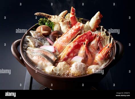 King Crab And Shrimp Hot Pot Stock Photo Alamy
