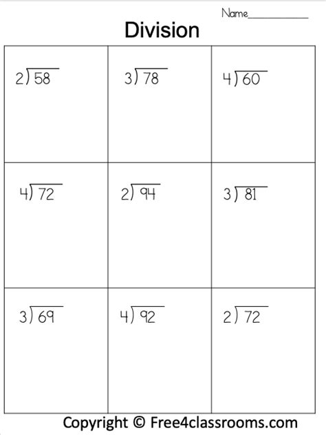 Division Worksheet 3 Digit