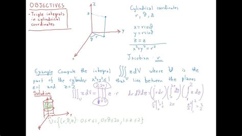 Calculus Iii Lecture 20 Triple Integrals In Cylindrical Coordinates