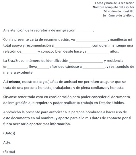 Modelo de Carta de Apoyo para el Proceso de Inmigración: Ejemplo y Consejos || Cartas Para