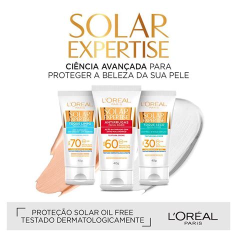 Protetor Solar L Or Al Paris Solar Expertise Facial Toque Seco Fps