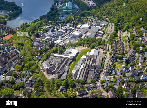 Aerial view Idealspaten Bredt factory premises Ewald Dörken AG in the