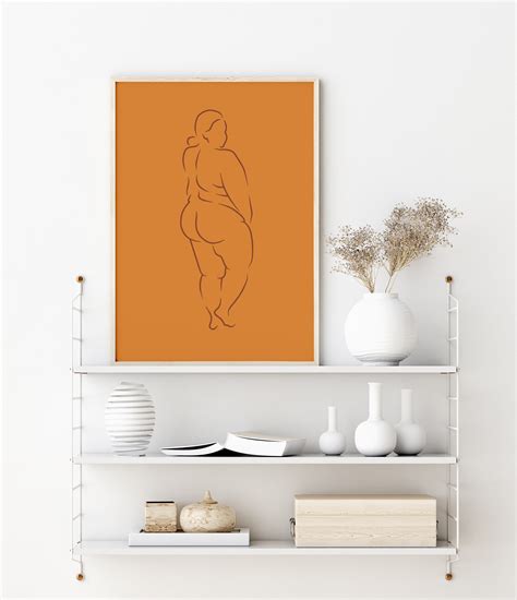 Body Positive Line Art Naked Woman Print Nude Abstract Etsy