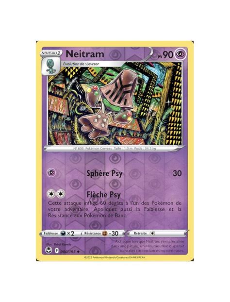 FR Pokémon Carte EB12 080 195 Neitram REVERSE