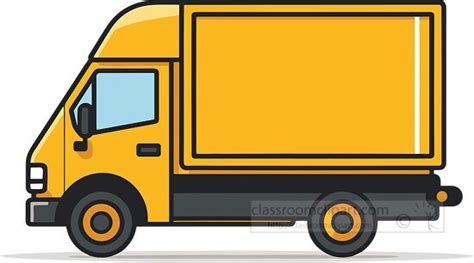 Truck Clipart Yellow Moving Truck Side View