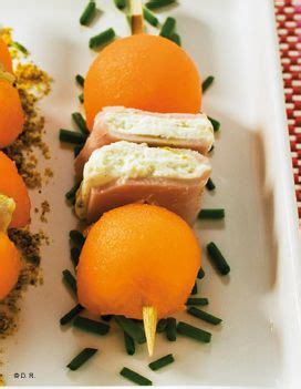 Mini Brochettes De Melon Charentais Jaune Et Sandwich Jambon Fromage