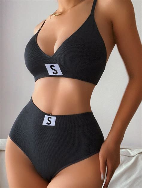 Ensemble De Lingerie Applique Lettre C Tel Mode En Ligne Shein