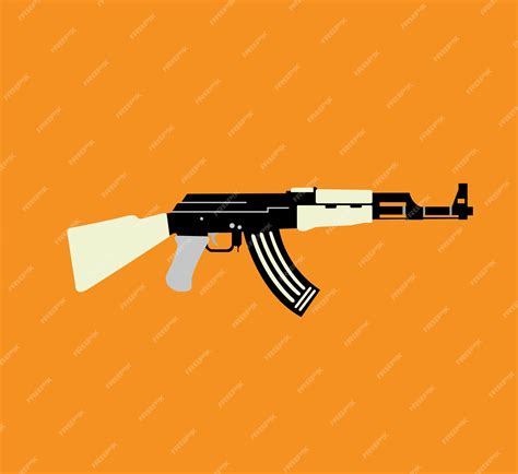 Premium Vector Ak47 Badge Kalashnikov Assault Rifle Vector Illustration