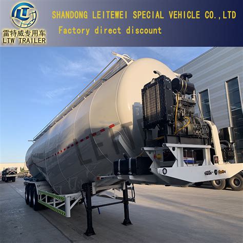 3 Axle 45cbm Bulk Cement Powder Tanker Transport Flyash Truck Semi