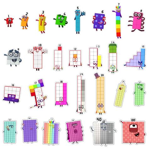 Numberblocks Set 0 20 Full Set 131 Pcs Colored Numberblocks