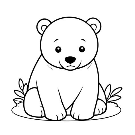 Urso Polar Para Colorir - Página para colorir fofa do urso polar para crianças | Vetor Premium