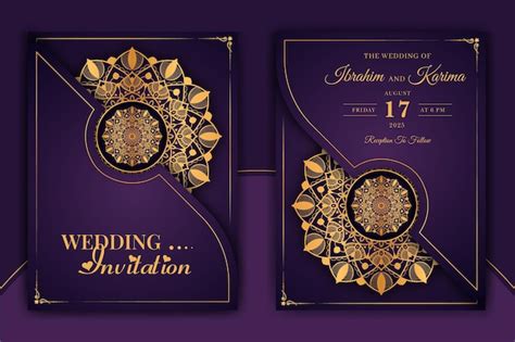 Premium Vector Luxury Mandala Wedding Invitation Card Template With