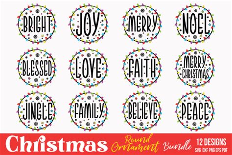 Christmas Round Ornament SVG Bundle Graphic by CraftArtStudio ...