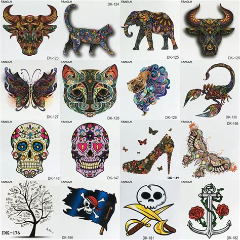 16pcs Lot Beauty Girl Waterproof Fake Tattoo Design Women Temporary Tattoo Stickers Large Body