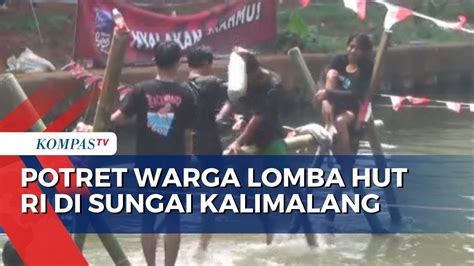 Heboh Warga Lomba Perang Bantal Di Aliran Sungai Kalimalang YouTube