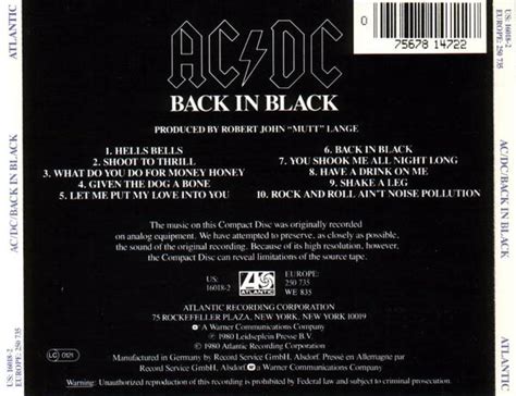 AC DC Back In Black 1980 Maniadb