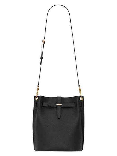 Saint Laurent Boucle Bucket Bag In Grained Leather Editorialist