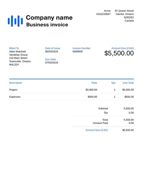 Free Business Invoice Template. Customize and Send in 90 Seconds