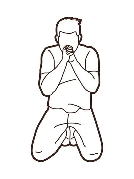 Prayer Christian Praying Cartoon Graphic Vector Stock Vector By