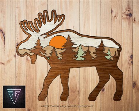 Moose Svg Laser Cut File Svg Dxf Glowforge Files T Etsy