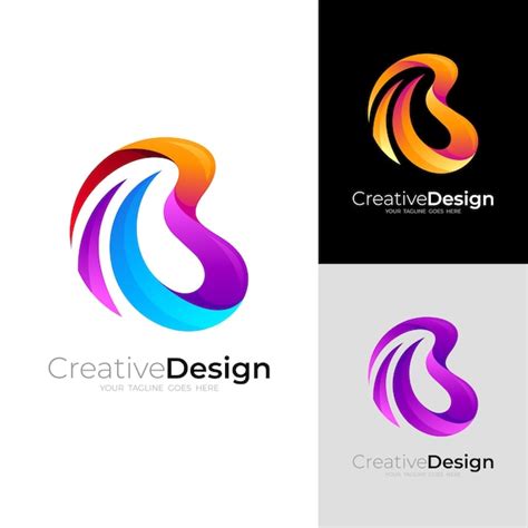 Premium Vector | B logo and colorful design template