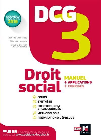 Dcg Droit Social Manuel Et Applications Broch Isabelle