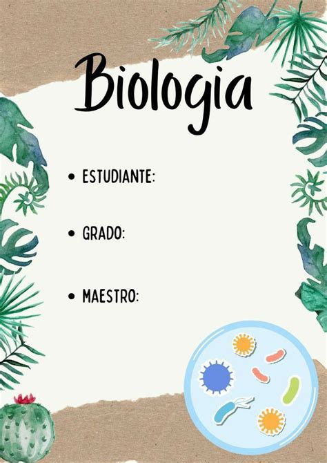 A Paper With The Words Biologia Written On It And Some Plants Around It