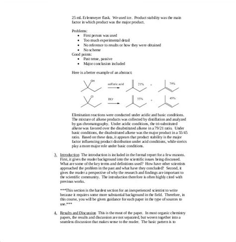 how to write a lab report organic chemistry