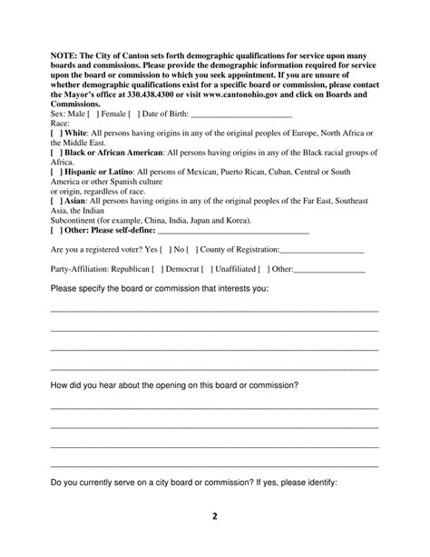 City Of Canton Ohio Board And Commission Application Fill Out Sign